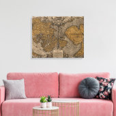 Ouderlijke kaart van de wereld (1531) canvas afdruk (Insitu (Woonkamer))