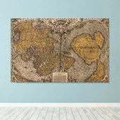 Ouderlijke kaart van de wereld (1531) canvas afdruk (Insitu (Houten vloer))