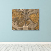 Ouderlijke kaart van de wereld (1531) canvas afdruk (Insitu (Houten vloer))