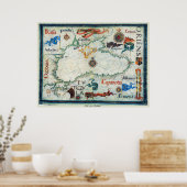 Ouderlijke kaart van het zwarte Zee Poster (Keuken)