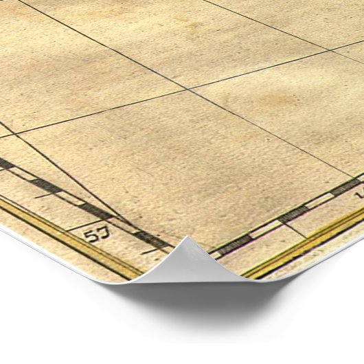 Ouderlijke kaart van Noorwegen Poster (Hoek)