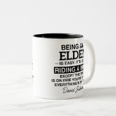 OUDERLING ZIJN IS MAKKELIJK. HET IS ALS FIETSEN TWEEKLEURIGE KOFFIEMOK (Voorkant rechts)