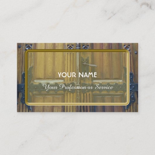 Ouderpoort met kleine ironwerkmetaalfittingen maar visitekaartje (Voorkant)