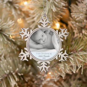 Ouders 1 Kerstmis baby Tin Sneeuwvlok Ornament
