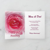 OUDERS - 35ste trouwdag met roze roos Kaart (Binnen)
