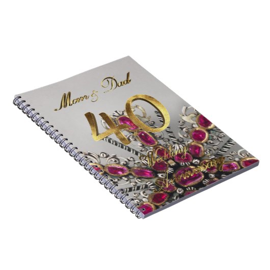 Ouders 40ste bruiloft animatiefeest Ruby Wedding Notitieboek (Rechterzijde)
