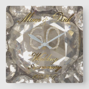 Ouders 60ste Jubileum Diamond Wedding 2017 Vierkante Klok