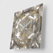 Ouders 60ste Jubileum Diamond Wedding 2017 Vierkante Klok (Hoek)