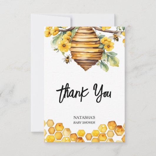 Ouders aan bijen lente bijen baby shower dank u bedankkaart (Voorkant)