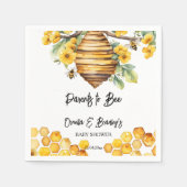Ouders aan bijen lente bijen baby shower sjabloon servet (Voorkant)