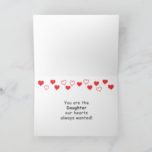 Ouders aan Dochter Valentijnsdag Kaart (Binnen)