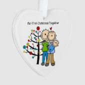 Ouders Baby Boy 1st Christmas Together Ornament (voorkant)