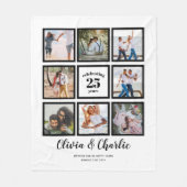 Ouders Bruiloft Jubileum FOTO Custom Branded Fleece Deken (Voorkant)