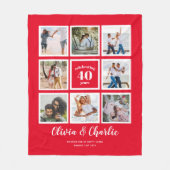 Ouders Bruiloft Jubileum FOTO Custom Branded Fleece Deken (Voorkant)