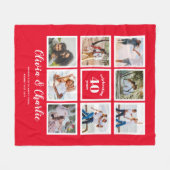 Ouders Bruiloft Jubileum FOTO Custom Branded Fleece Deken (Voorkant (Horizontaal))