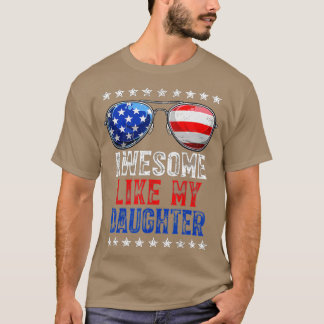 Ouders Dag Retro Amerikaanse vlag Geweldige als mi T-shirt