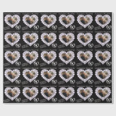 Ouders diamanten bruiloft foto zwart cadeaupapier (Vlak)