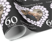 Ouders diamanten bruiloft foto zwart cadeaupapier (Rol Hoek)