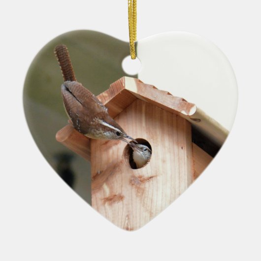 Ouders die Baby eten afgeven. Keramisch Ornament (Voorkant)