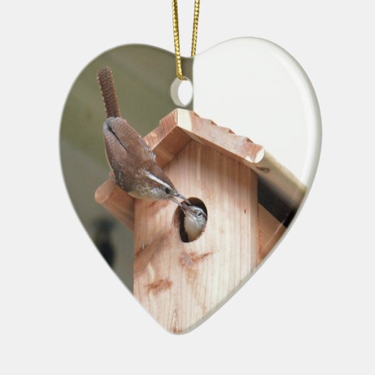 Ouders die Baby eten afgeven. Keramisch Ornament (Links)