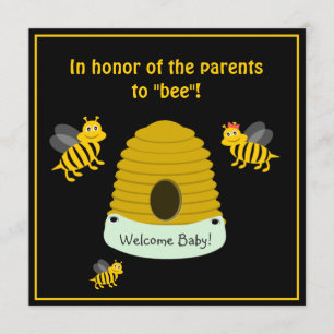 Ouders die Baby shower van bijen bommen Kaart