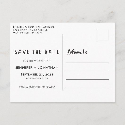 Ouders die een gehuwde kindfoto maken, bewaren de  aankondigingskaart (Achterkant)