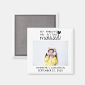 Ouders die een gehuwde kindfoto maken, bewaren de  magneet (Voorkant / Achterkant)