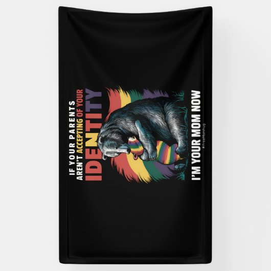 Ouders die me nu accepteren dat je moeder Beer Hug Spandoek (Verticaal)