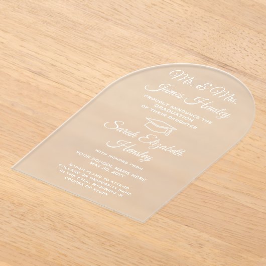 Ouders Elegant Arch Afstuderen Aankondiging (Laagn)