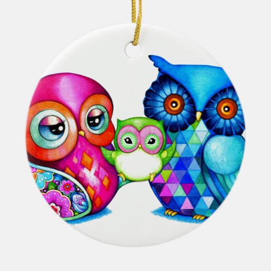 Ouders en Baby Keramisch Ornament (Voorkant)