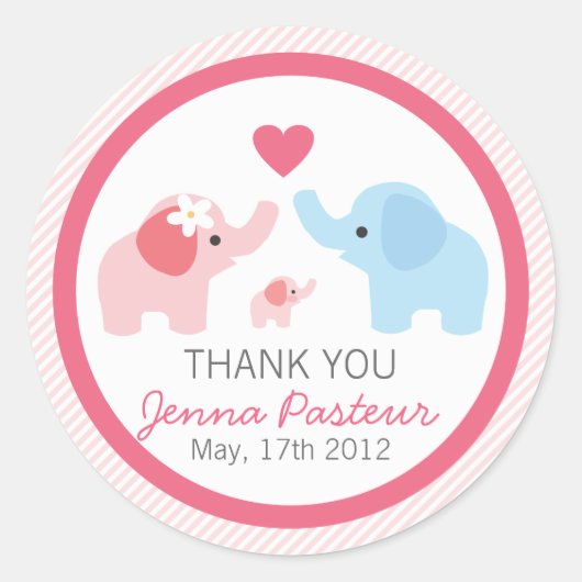 Ouders en Baby showers Ronde Sticker (Voorkant)