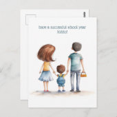 Ouders en het Kind van de school Briefkaart (Voorkant / Achterkant)