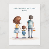 Ouders en het Kind van de school Briefkaart (Voorkant)