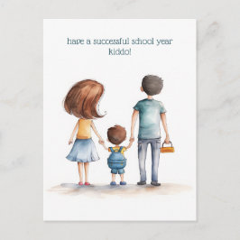 Ouders en het Kind van de school Briefkaart