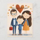 Ouders en het Kind van de school Briefkaart (Voorkant)