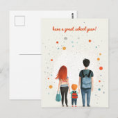 Ouders en het Kind van de school Briefkaart (Voorkant / Achterkant)