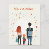 Ouders en het Kind van de school Briefkaart (Voorkant)
