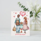 Ouders en het Kind van de school Briefkaart (Staand voorkant)