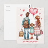 Ouders en het Kind van de school Briefkaart (Voorkant / Achterkant)