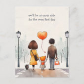 Ouders en het Kind van de school Briefkaart (Voorkant)