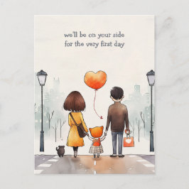 Ouders en het Kind van de school Briefkaart