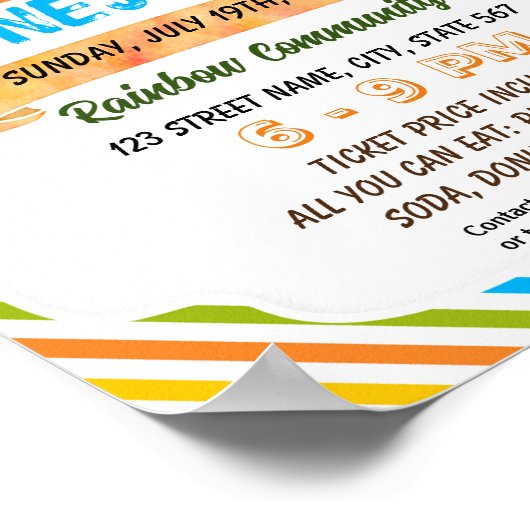 Ouders en Kinder fitness plezier nacht flyer poste Poster (Hoek)