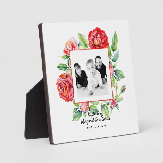 Ouders Foto BAPTISM Keepomwille Cadeaus - Rode Roz Fotoplaat (Voorkant)