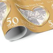 Ouders gouden huwelijksverjaardag fotojaar wrap cadeaupapier (Rol Hoek)