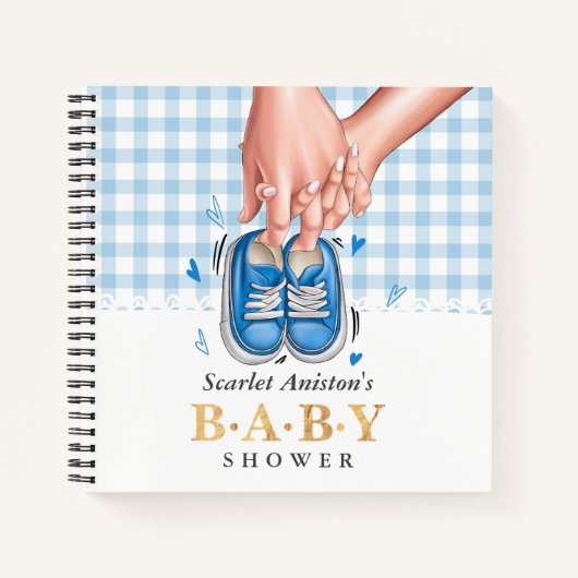 Ouders Handen met Schoenen Baby shower Gastenboek Notitieboek (Voorkant)