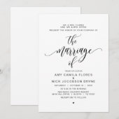 Ouders hosten, Moderne zwarte kalligrafie, Huwelij Kaart (Voorkant / Achterkant)