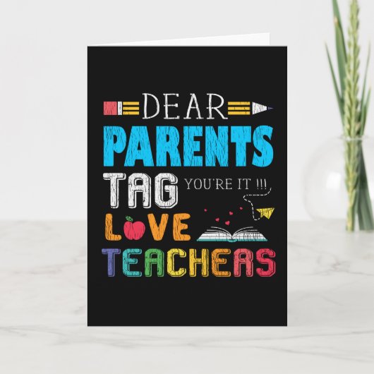  ouders houden van leraar grappig terug naar schoo kaart (Voorkant)