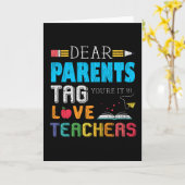  ouders houden van leraar grappig terug naar schoo kaart (Gele Bloem)