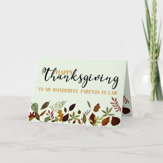 Ouders in de legale Herfst Foliage Thanksgiving Ca Kaart (Voorkant)
