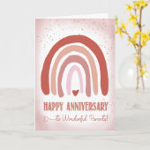 Ouders Jubileum Hand geschilderd zacht roze Kaart (Gele Bloem)